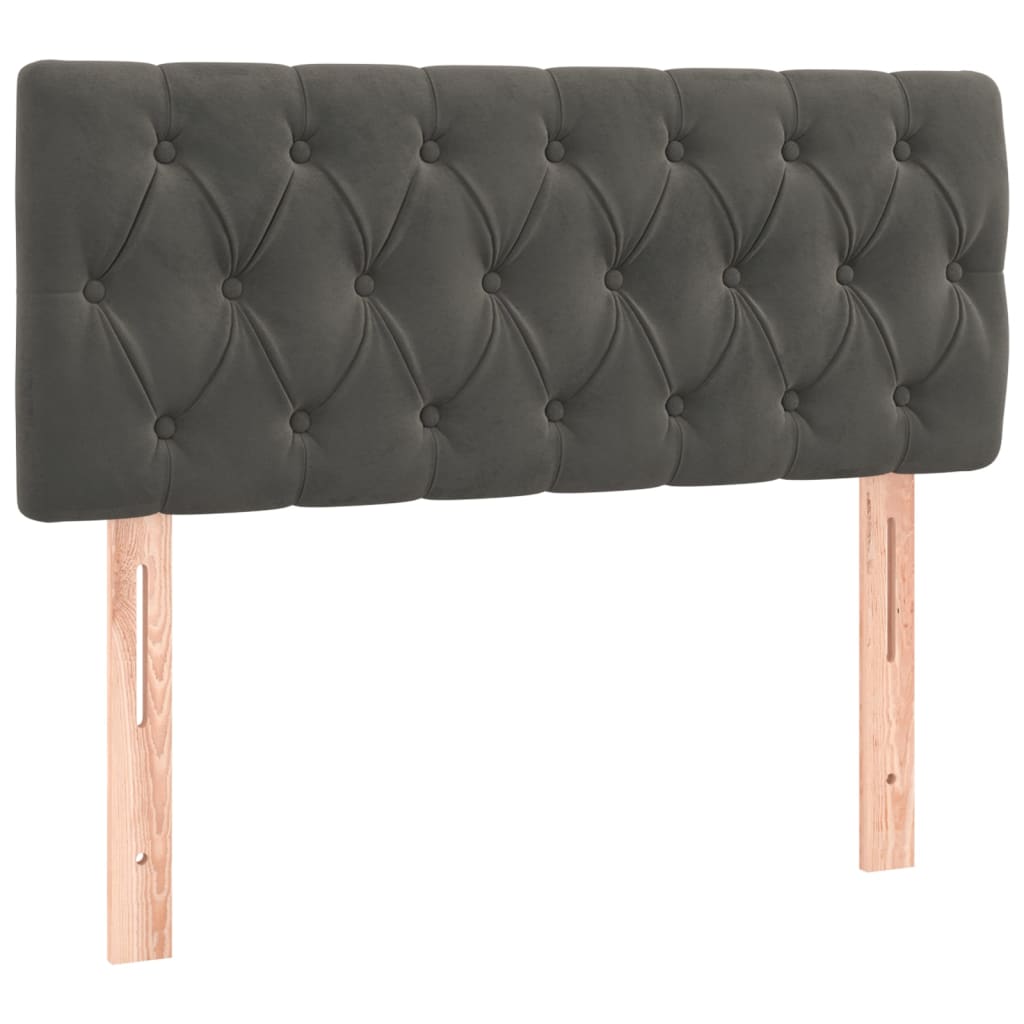 vidaXL LED Headboard Dark Grey 100x7x78/88 cm Velvet