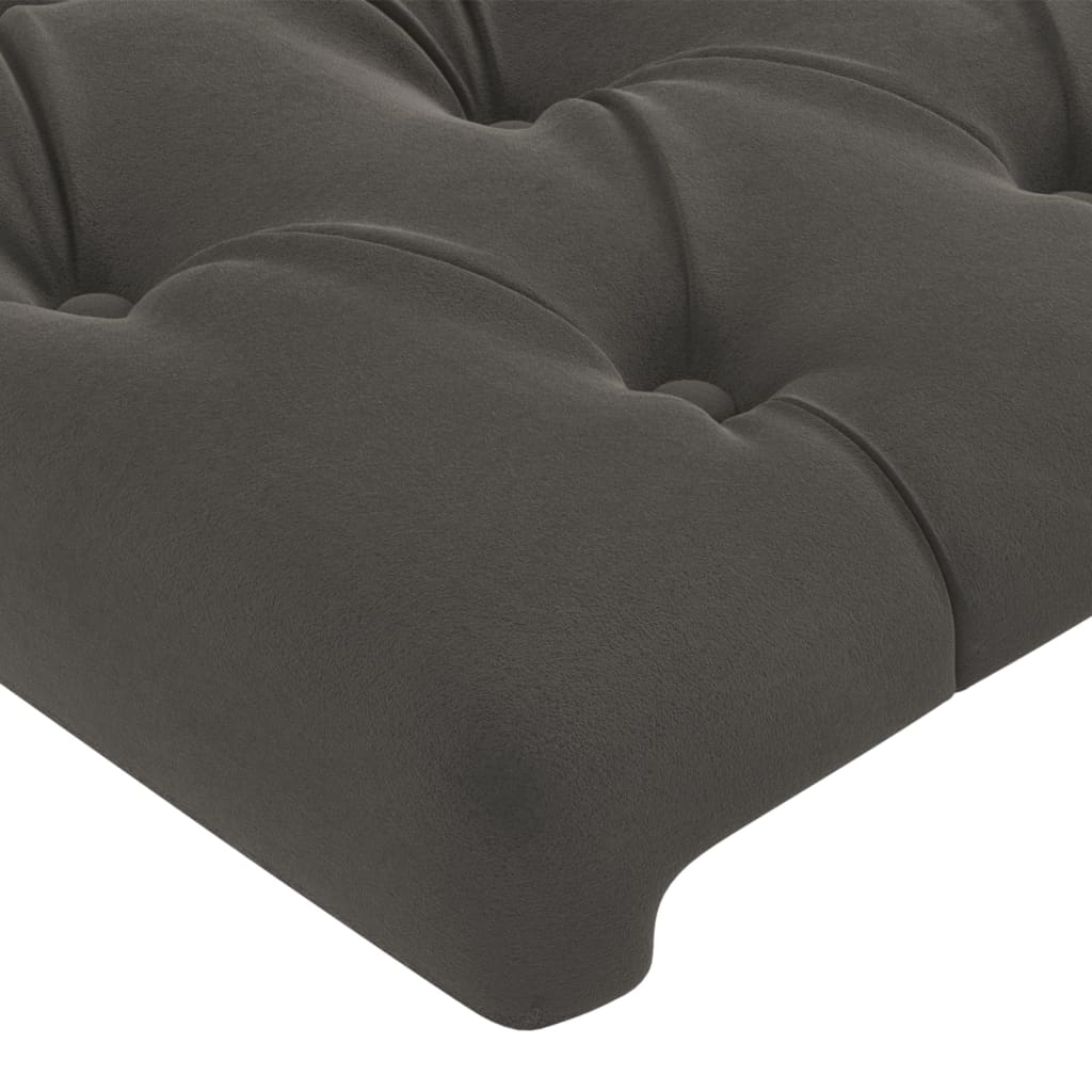 vidaXL LED Headboard Dark Grey 160x7x78/88 cm Velvet
