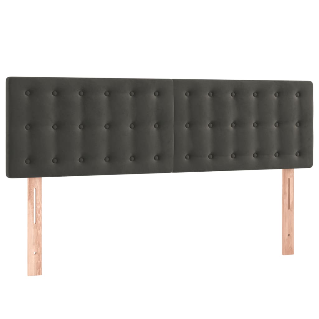 vidaXL LED Headboard Dark Grey 144x5x78/88 cm Velvet