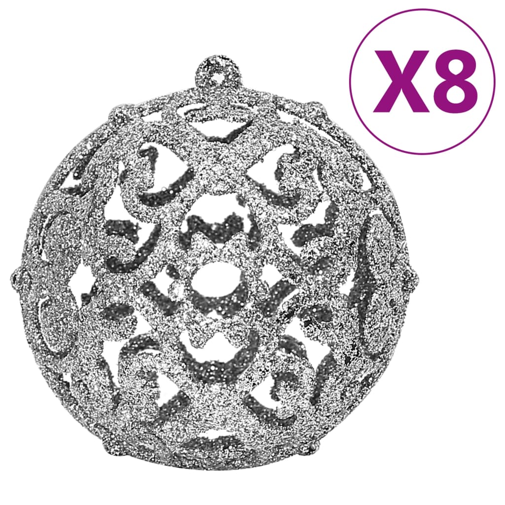 vidaXL 111 Piece Christmas Bauble Set Silver Polystyrene