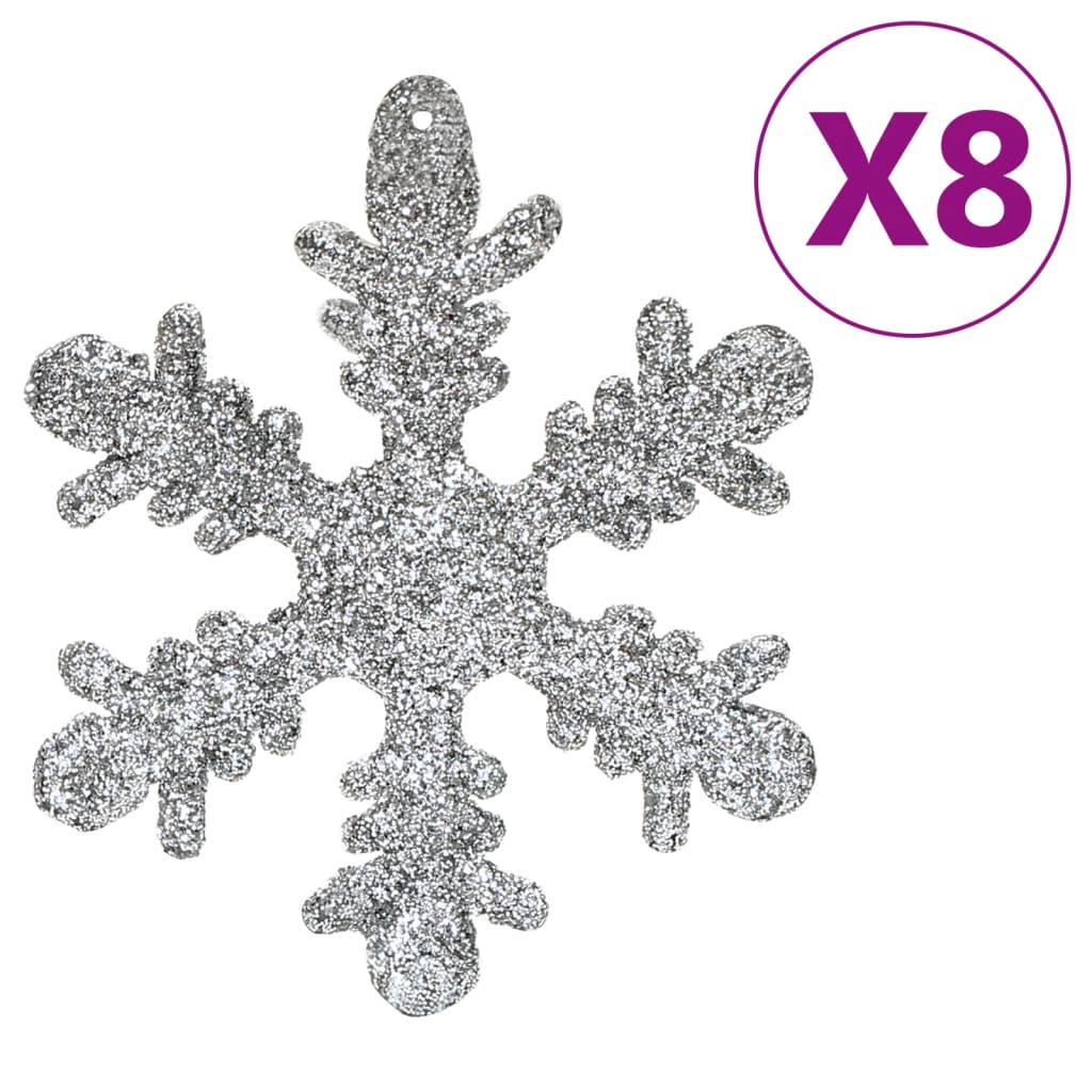 vidaXL 111 Piece Christmas Bauble Set Silver Polystyrene