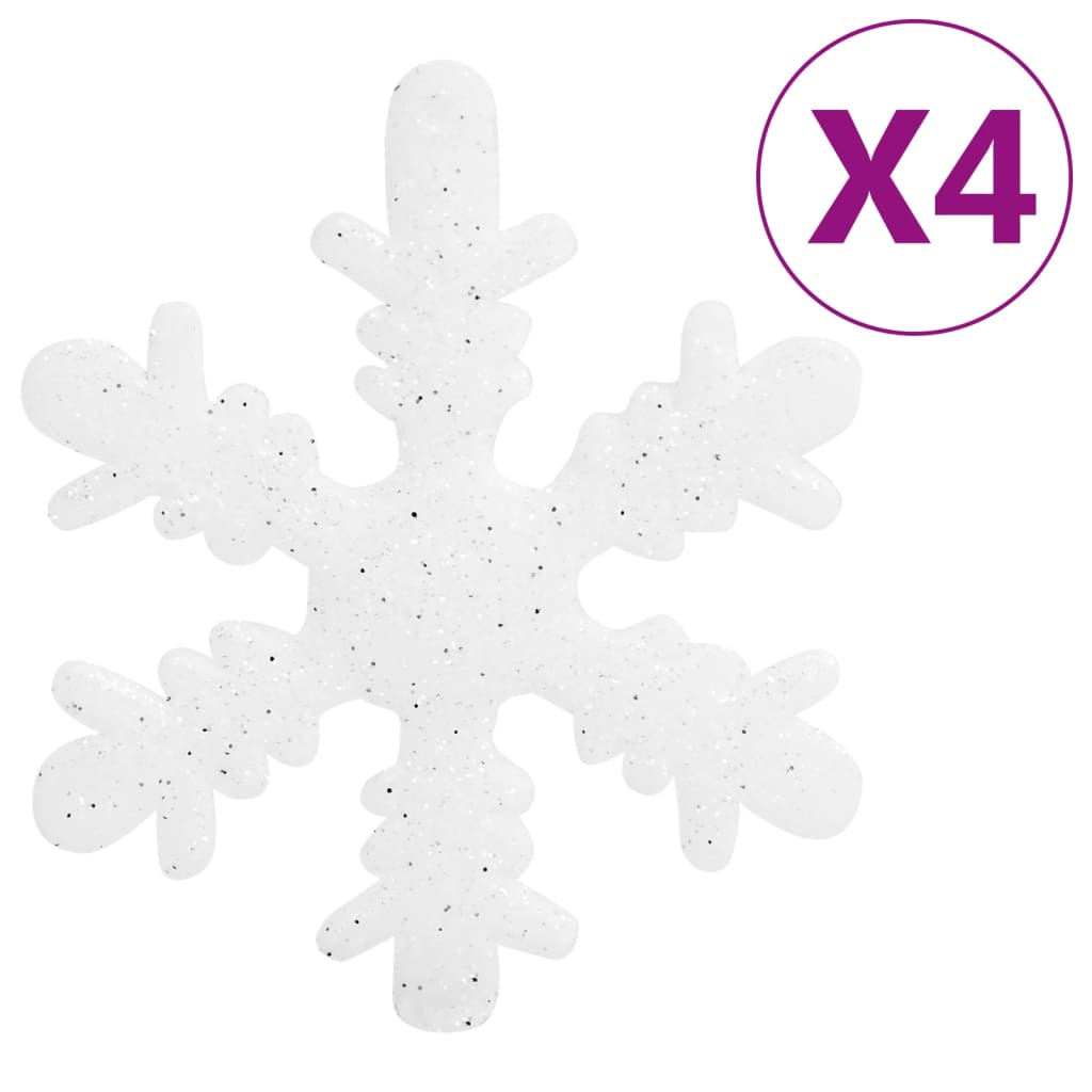vidaXL 111 Piece Christmas Bauble Set White and Grey Polystyrene