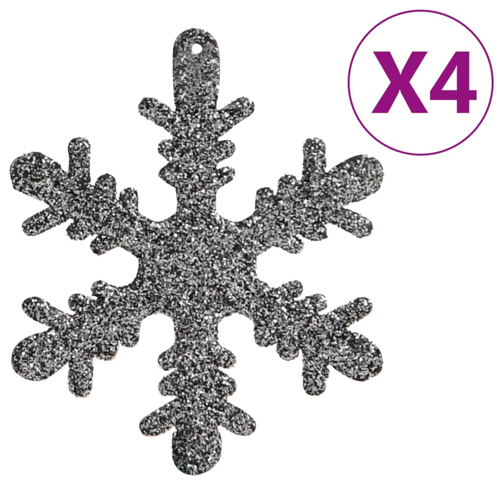 vidaXL 111 Piece Christmas Bauble Set White and Grey Polystyrene