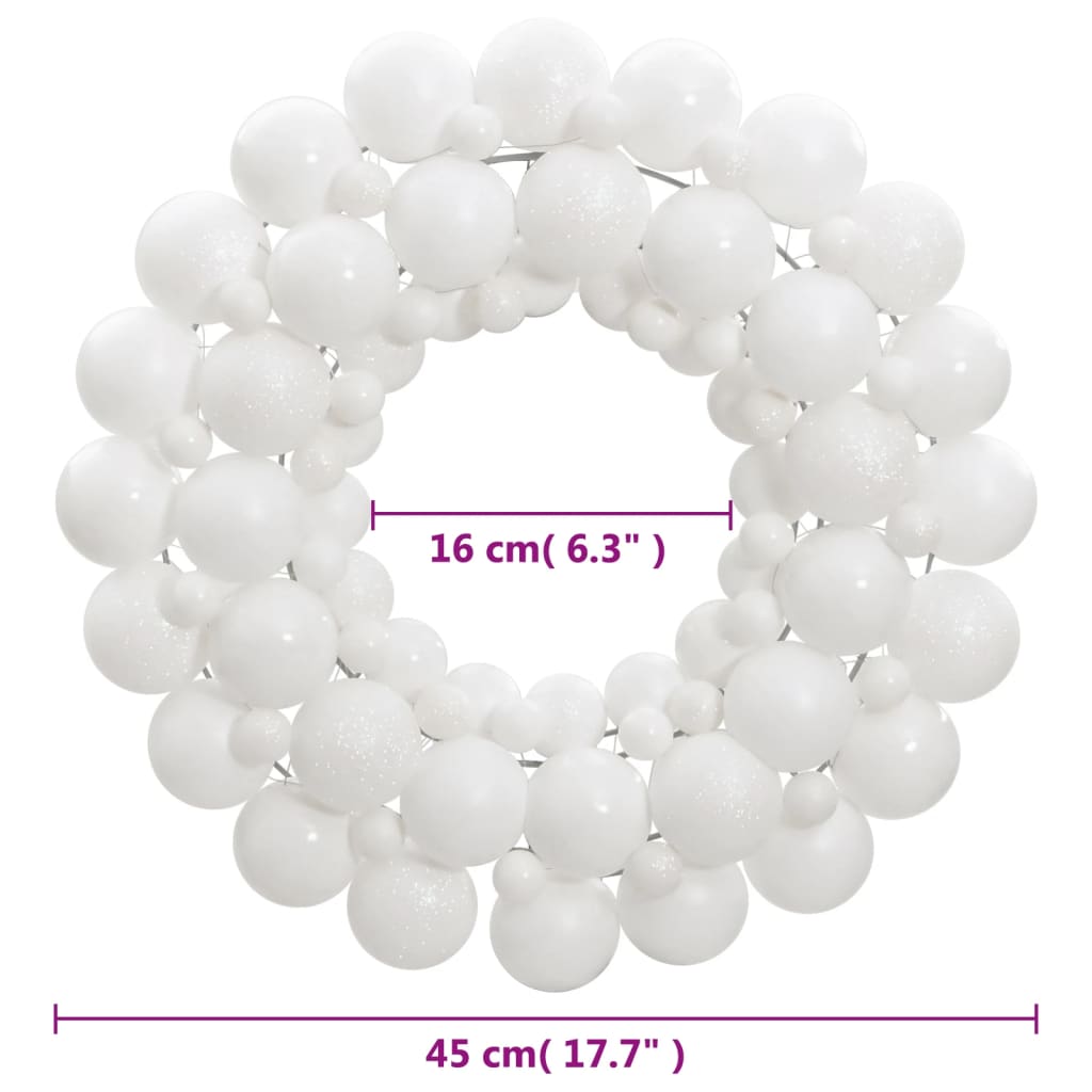 vidaXL Christmas Wreath White 45 cm Polystyrene
