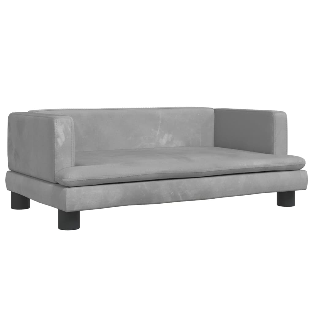 vidaXL Kids Sofa Light Grey 80x45x30 cm Velvet