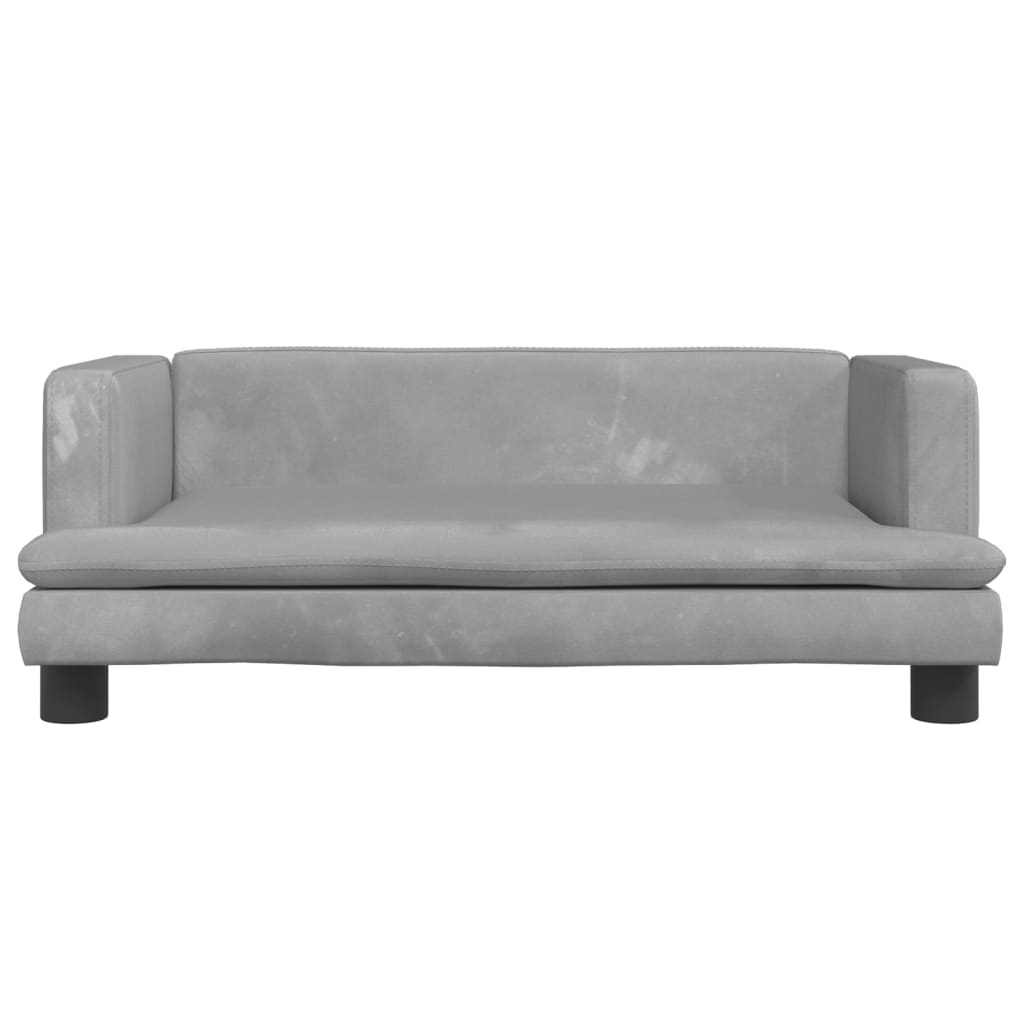 vidaXL Kids Sofa Light Grey 80x45x30 cm Velvet