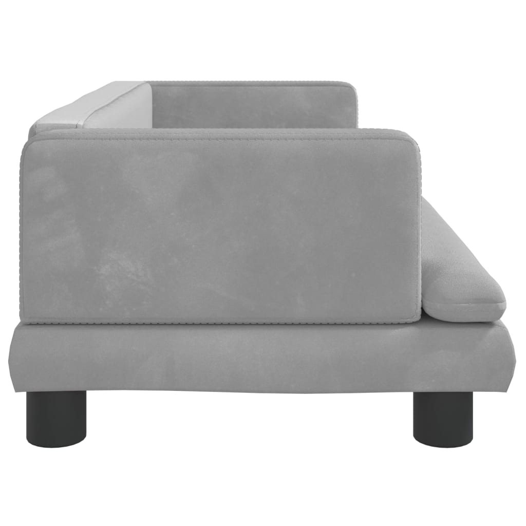 vidaXL Kids Sofa Light Grey 80x45x30 cm Velvet