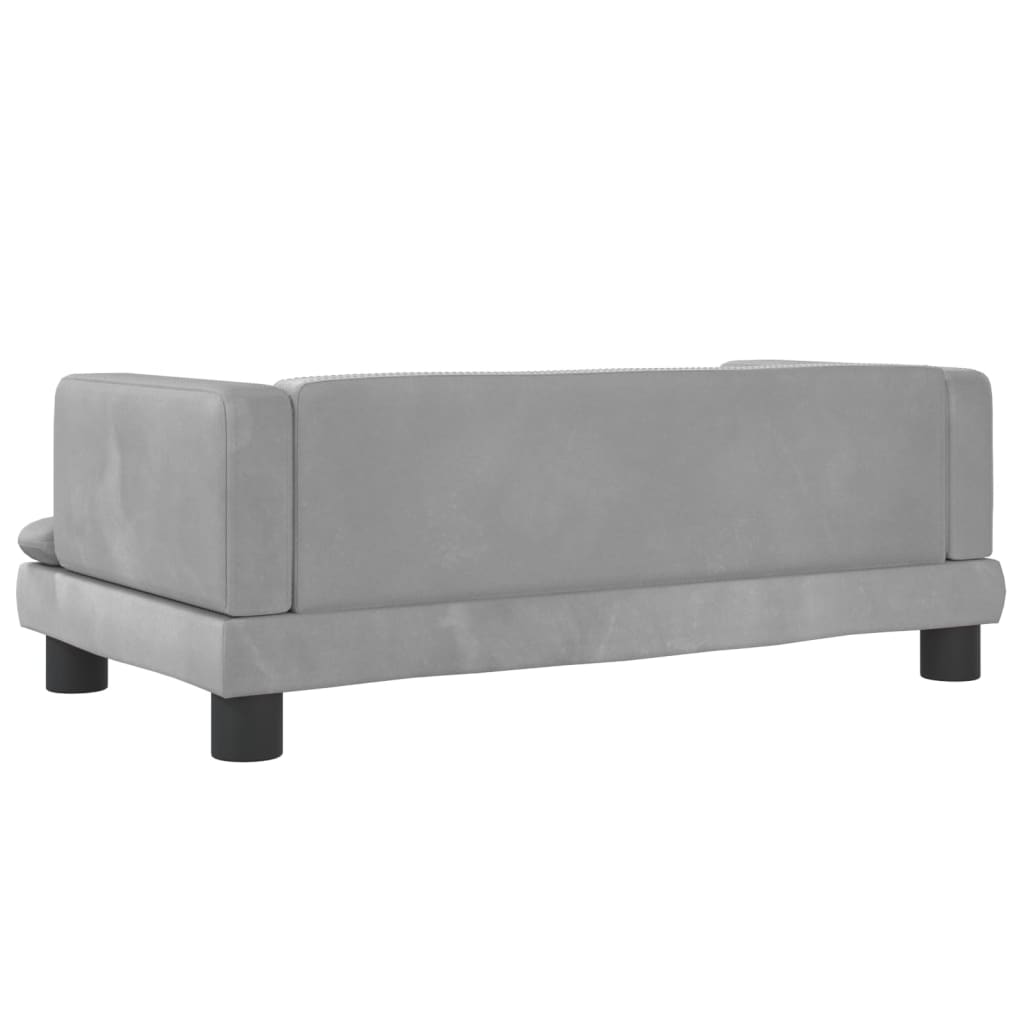 vidaXL Kids Sofa Light Grey 80x45x30 cm Velvet