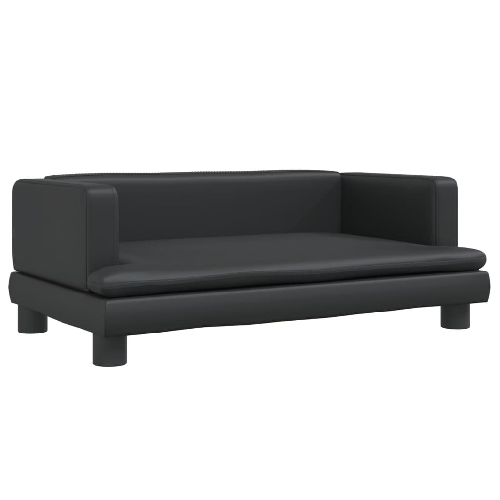 vidaXL Kids Sofa Black 80x45x30 cm Faux Leather