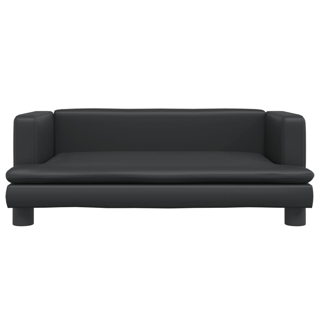 vidaXL Kids Sofa Black 80x45x30 cm Faux Leather