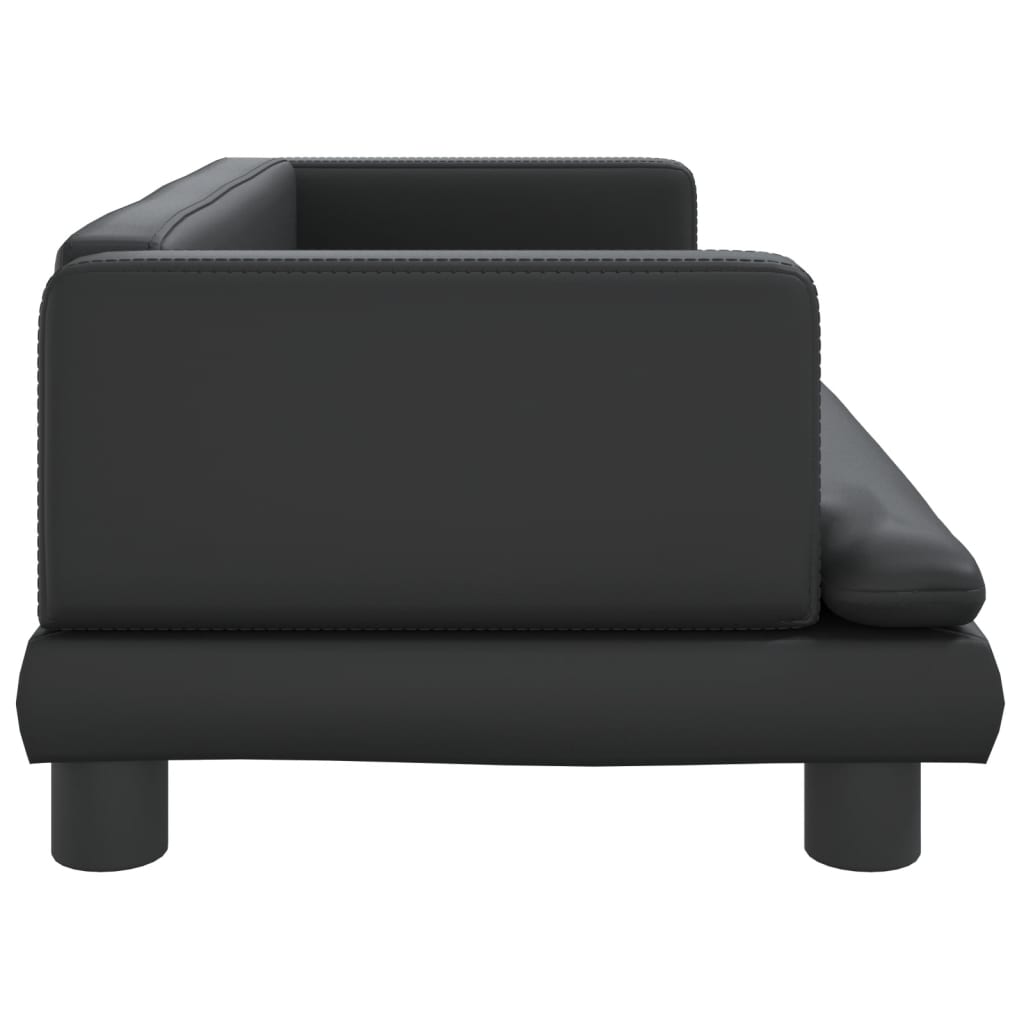 vidaXL Kids Sofa Black 80x45x30 cm Faux Leather