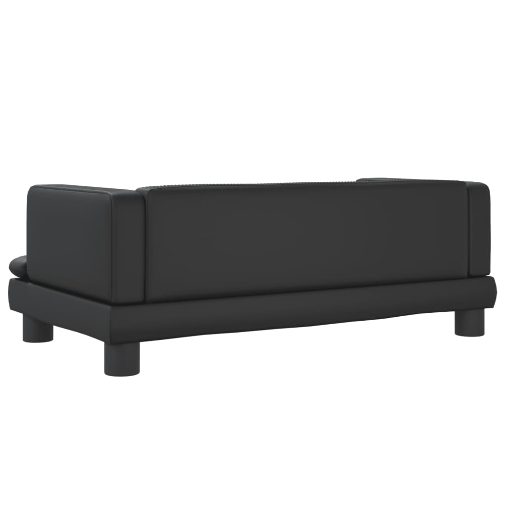 vidaXL Kids Sofa Black 80x45x30 cm Faux Leather