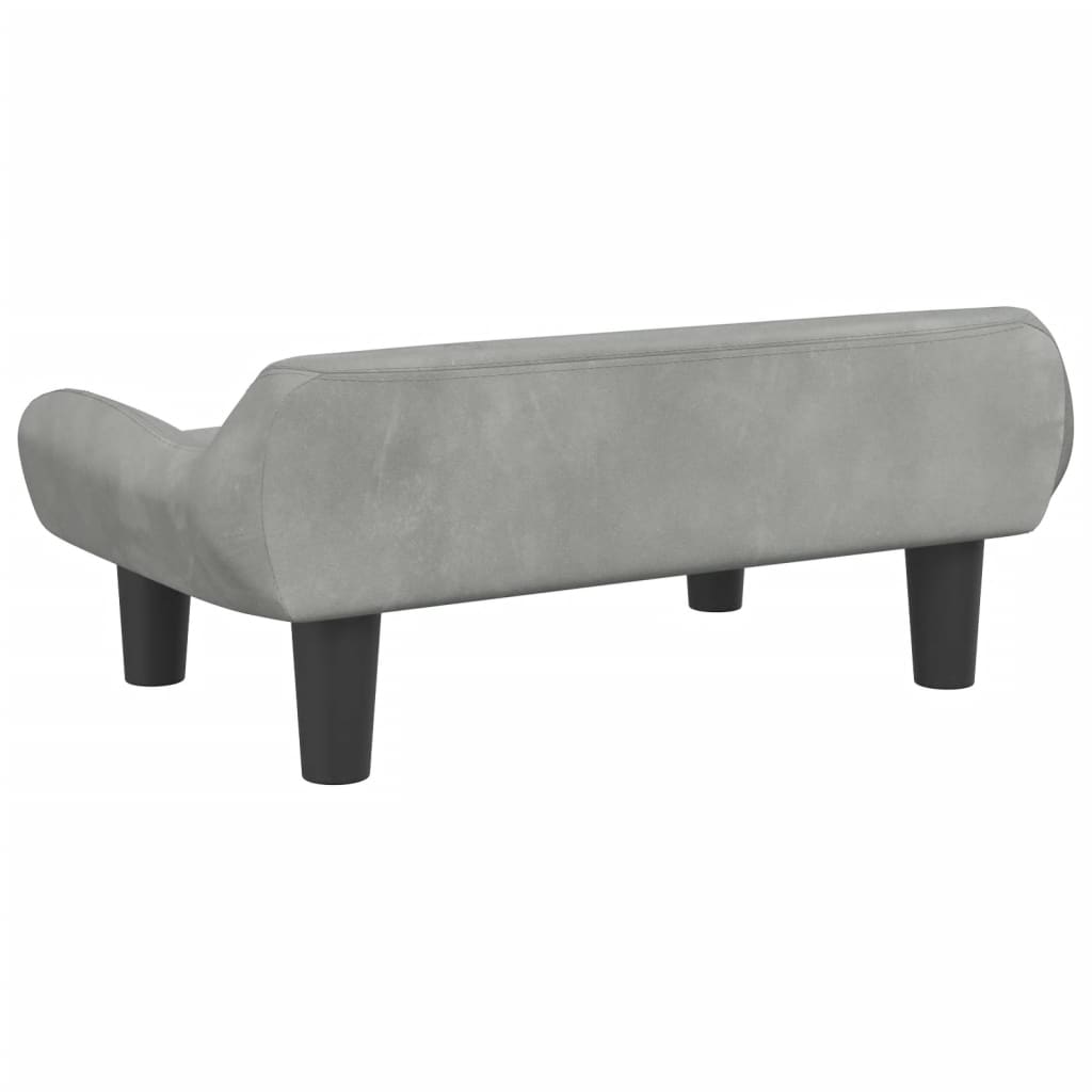 vidaXL Kids Sofa Light Grey 70x40x24 cm Velvet