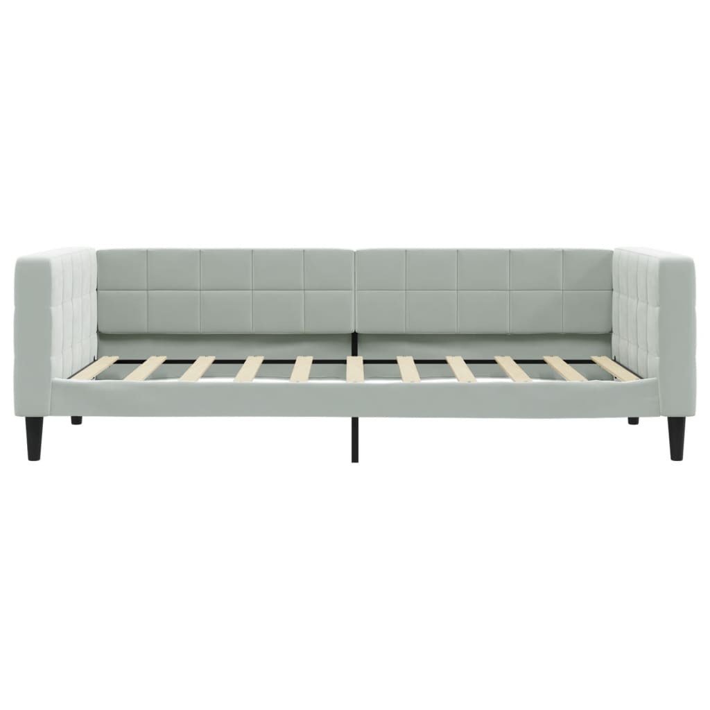 vidaXL Daybed with Trundle&Drawers without Mattress Light Grey 90x190 cm