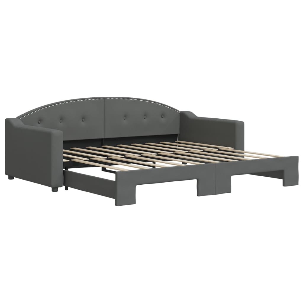 vidaXL Daybed with Trundle without Mattress Dark Grey 90x190 cm