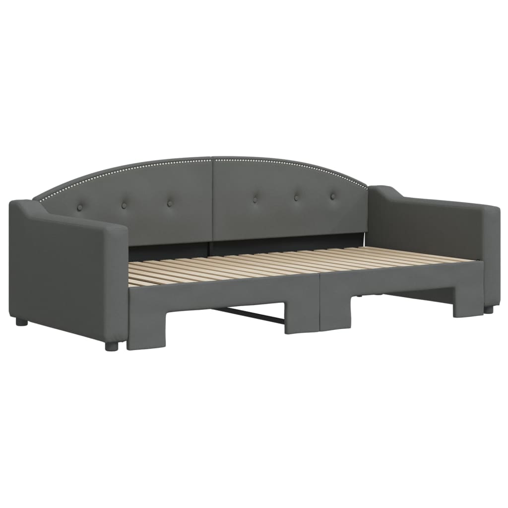 vidaXL Daybed with Trundle without Mattress Dark Grey 90x190 cm