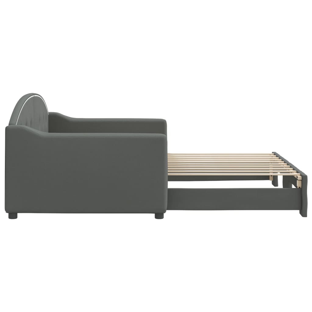 vidaXL Daybed with Trundle without Mattress Dark Grey 90x190 cm