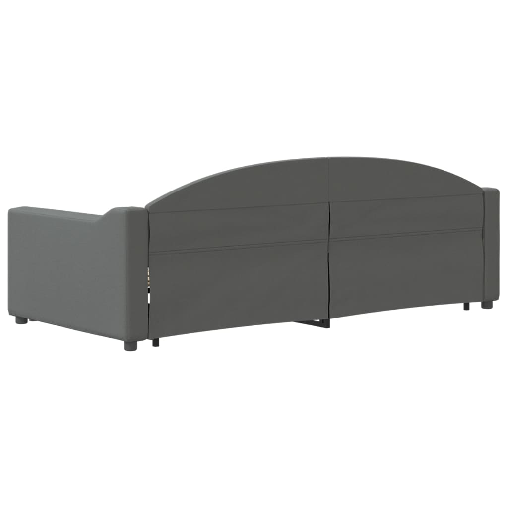 vidaXL Daybed with Trundle without Mattress Dark Grey 90x190 cm