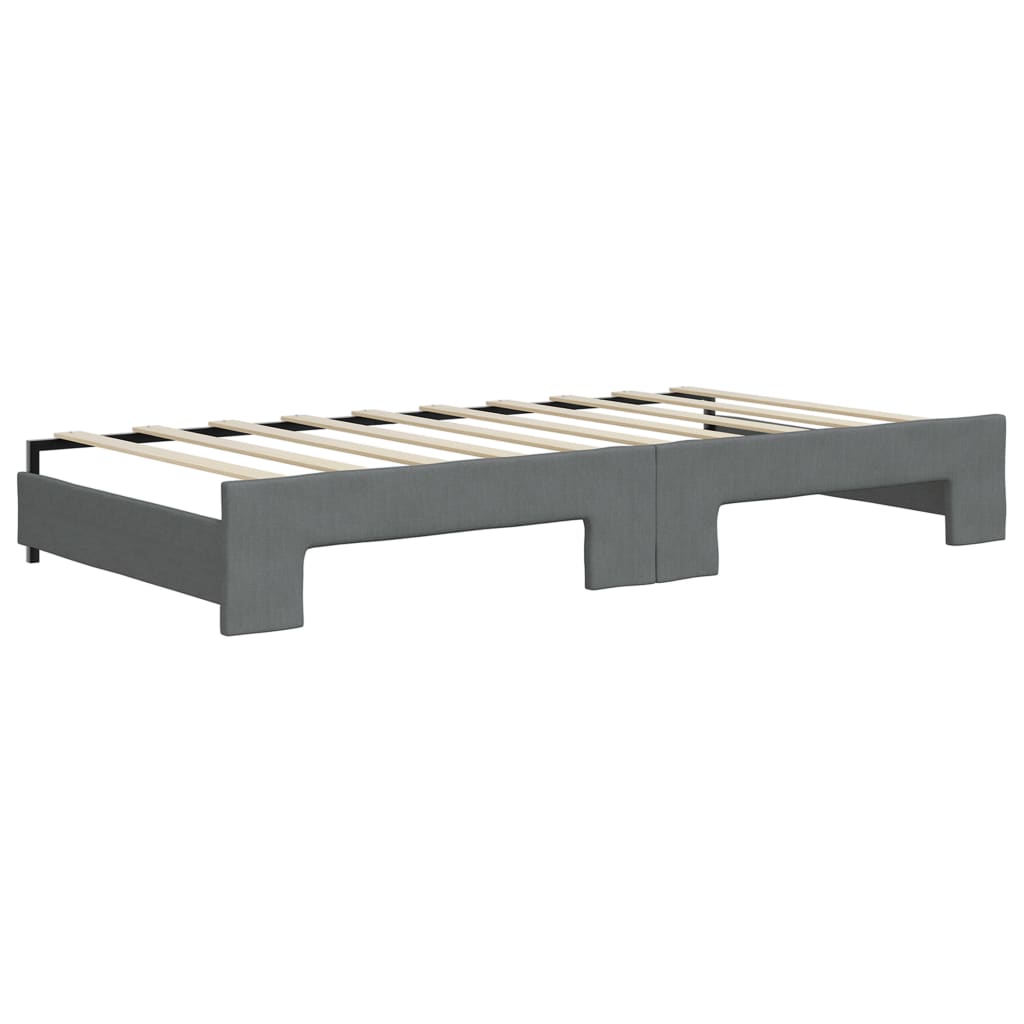 vidaXL Daybed with Trundle without Mattress Dark Grey 90x190 cm