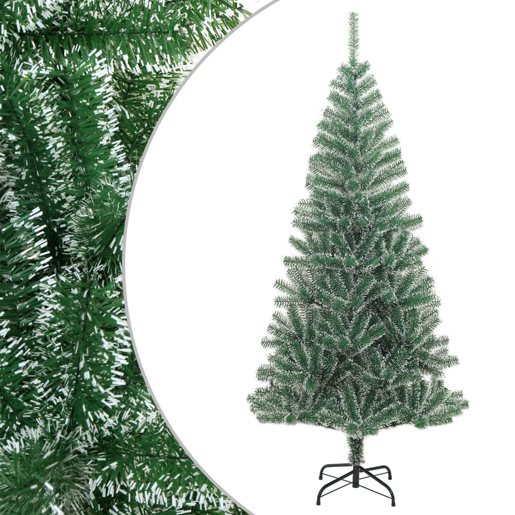 vidaXL Artificial Christmas Tree with Flocked Snow Green 210 cm