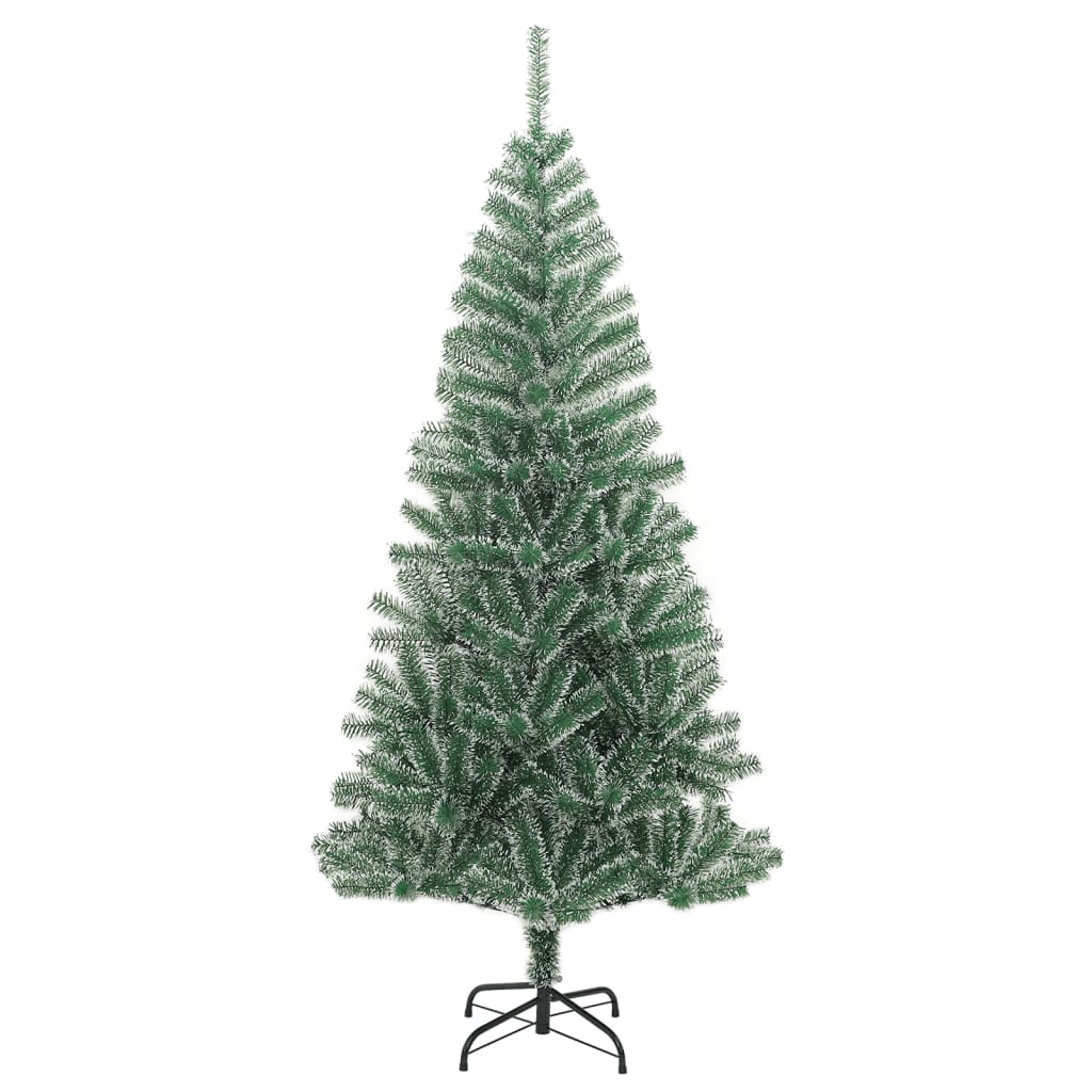 vidaXL Artificial Christmas Tree with Flocked Snow Green 210 cm