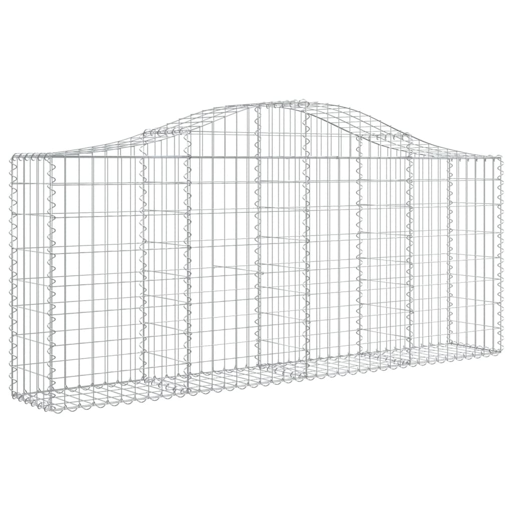 vidaXL Arched Gabion Baskets 20 pcs 200x30x80/100 cm Galvanised Iron