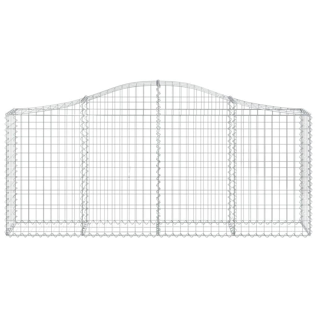 vidaXL Arched Gabion Baskets 20 pcs 200x30x80/100 cm Galvanised Iron