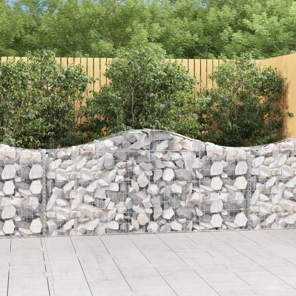 vidaXL Arched Gabion Baskets 20 pcs 200x30x80/100 cm Galvanised Iron