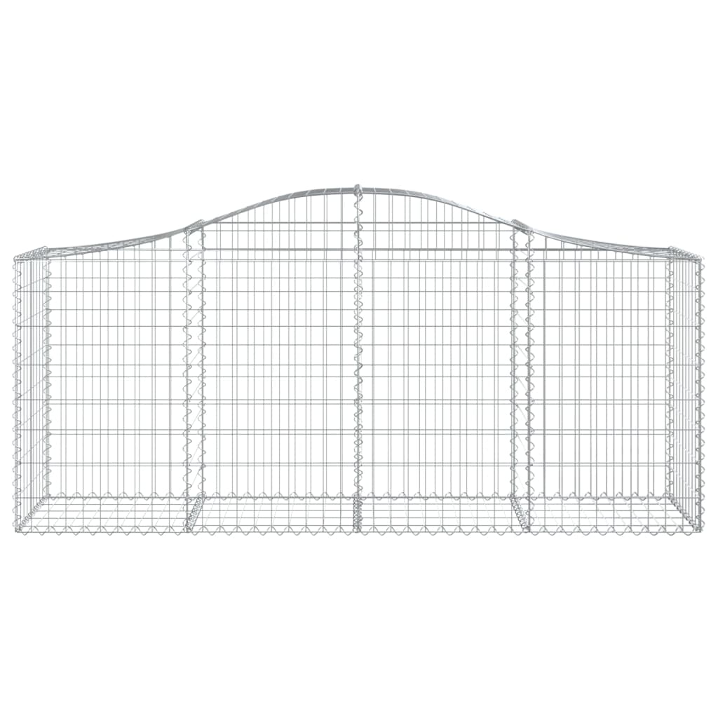 vidaXL Arched Gabion Baskets 2 pcs 200x50x80/100 cm Galvanised Iron