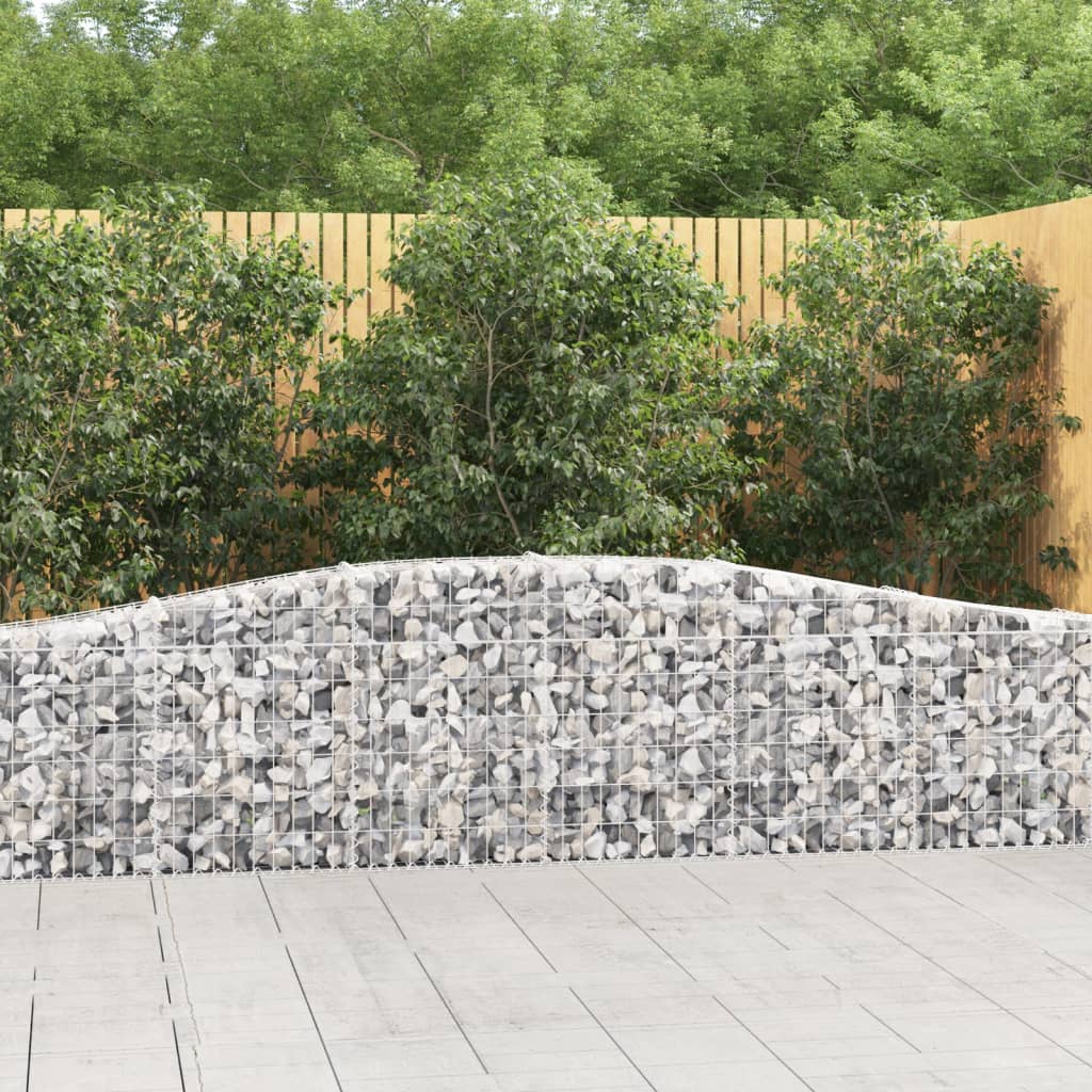vidaXL Arched Gabion Baskets 25 pcs 400x30x60/80 cm Galvanised Iron