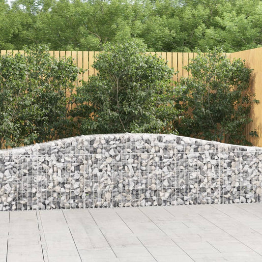 vidaXL Arched Gabion Baskets 25 pcs 400x30x60/80 cm Galvanised Iron