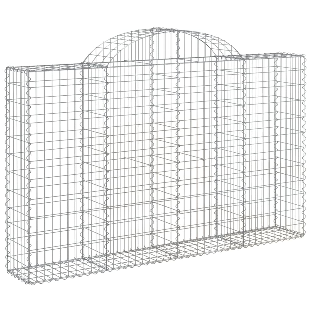 vidaXL Arched Gabion Baskets 7 pcs 200x30x120/140 cm Galvanised Iron