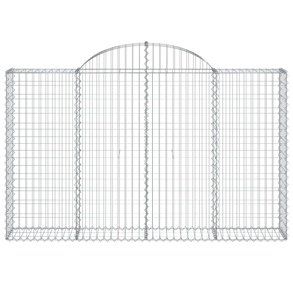 vidaXL Arched Gabion Baskets 7 pcs 200x30x120/140 cm Galvanised Iron