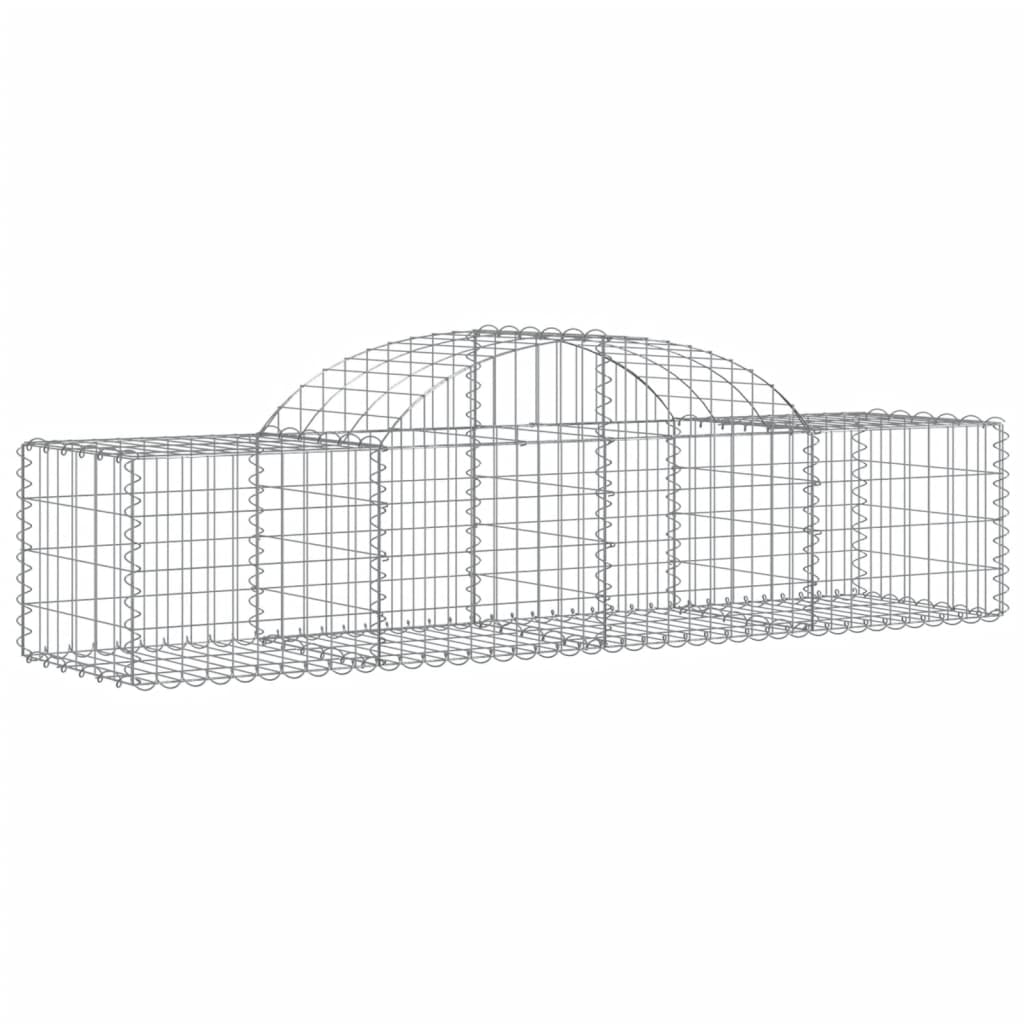vidaXL Arched Gabion Baskets 15 pcs 200x50x40/60 cm Galvanised Iron