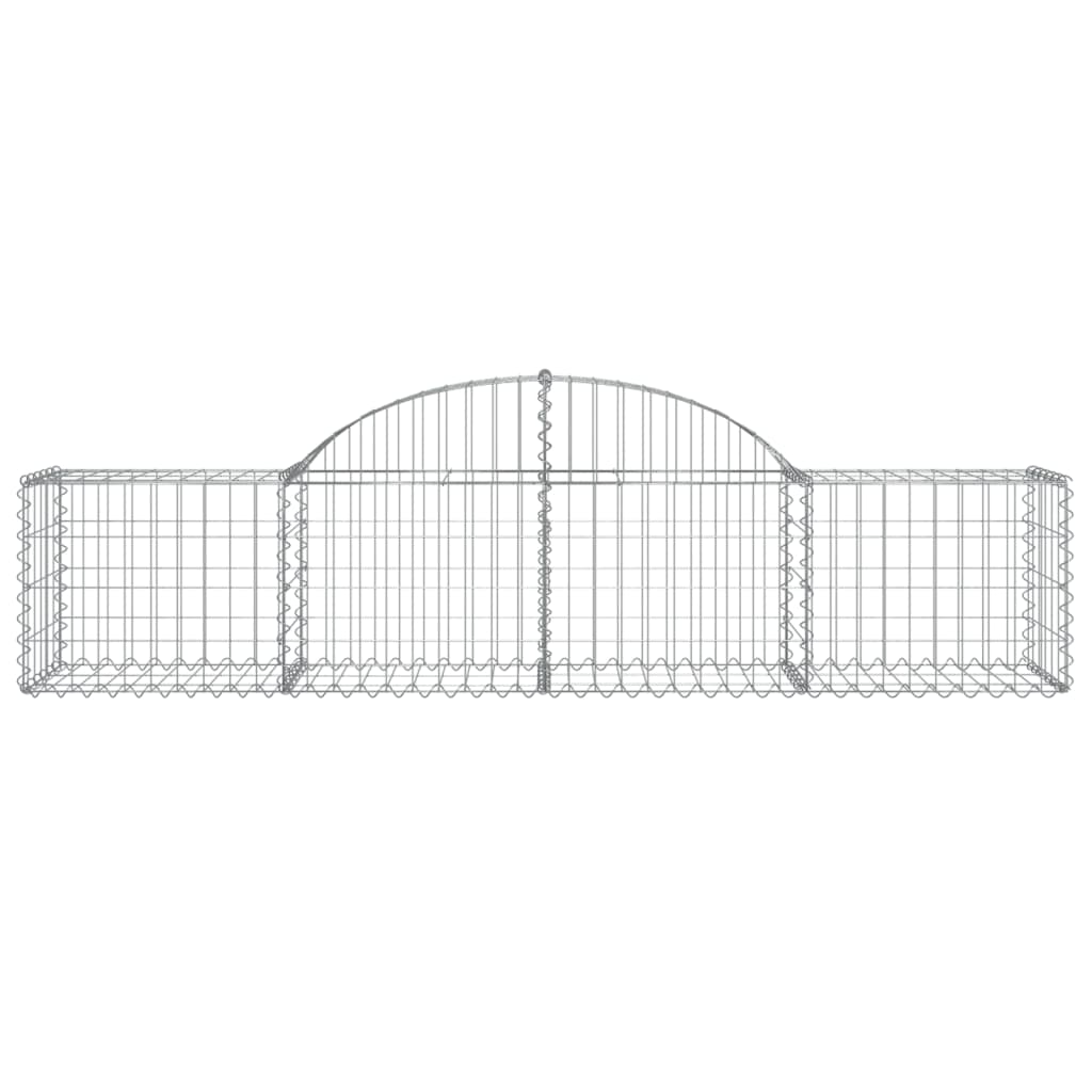 vidaXL Arched Gabion Baskets 15 pcs 200x50x40/60 cm Galvanised Iron