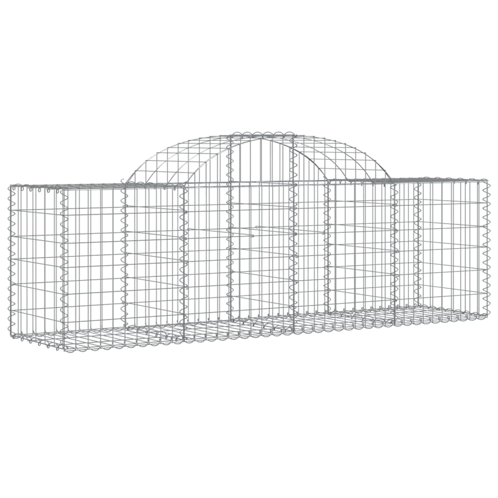 vidaXL Arched Gabion Baskets 15 pcs 200x50x60/80 cm Galvanised Iron