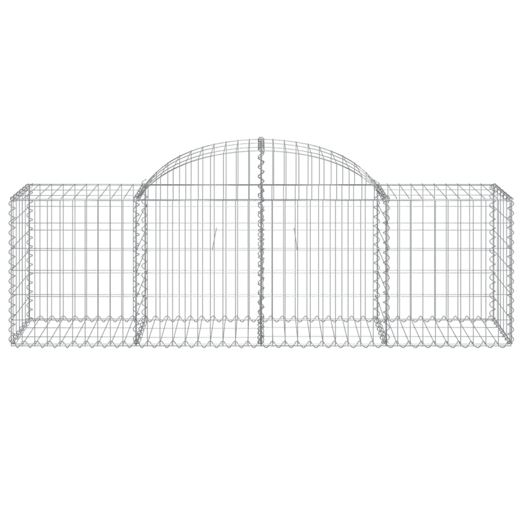 vidaXL Arched Gabion Baskets 15 pcs 200x50x60/80 cm Galvanised Iron