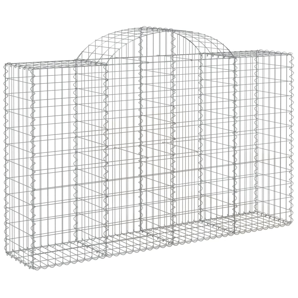 vidaXL Arched Gabion Baskets 15 pcs 200x50x120/140 cm Galvanised Iron