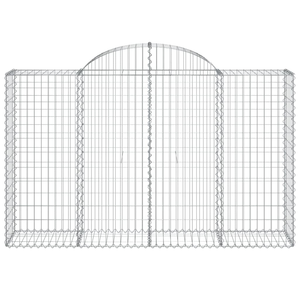 vidaXL Arched Gabion Baskets 15 pcs 200x50x120/140 cm Galvanised Iron