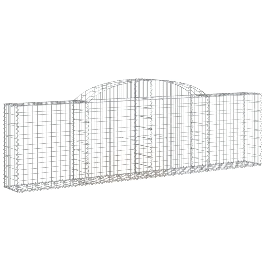 vidaXL Arched Gabion Baskets 15 pcs 300x30x80/100 cm Galvanised Iron