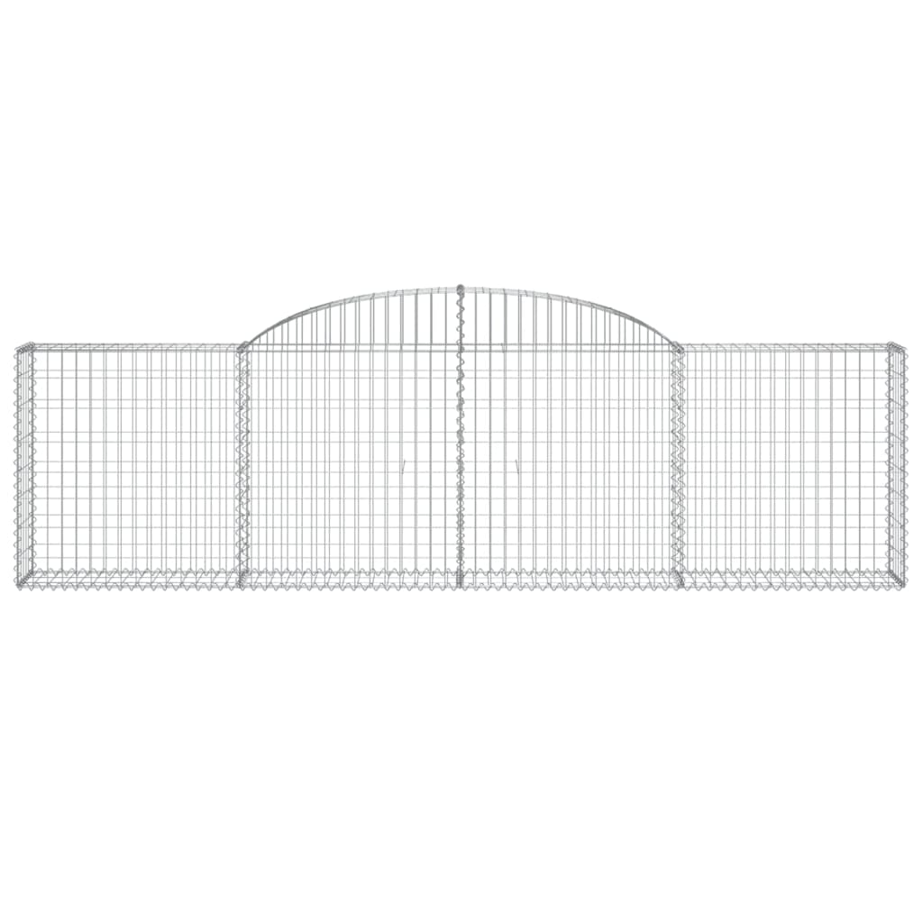 vidaXL Arched Gabion Baskets 15 pcs 300x30x80/100 cm Galvanised Iron