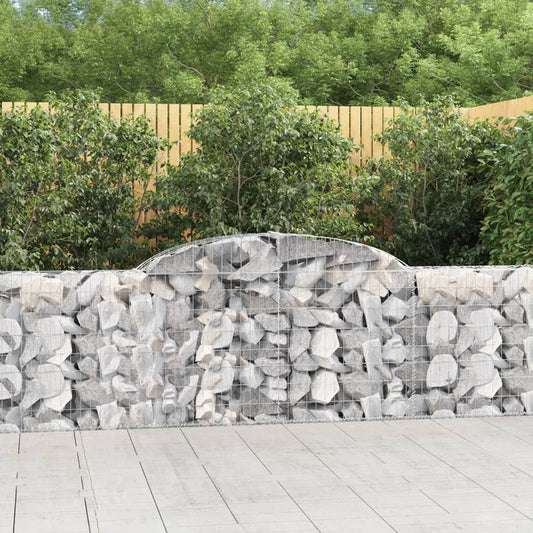 vidaXL Arched Gabion Baskets 15 pcs 300x30x80/100 cm Galvanised Iron