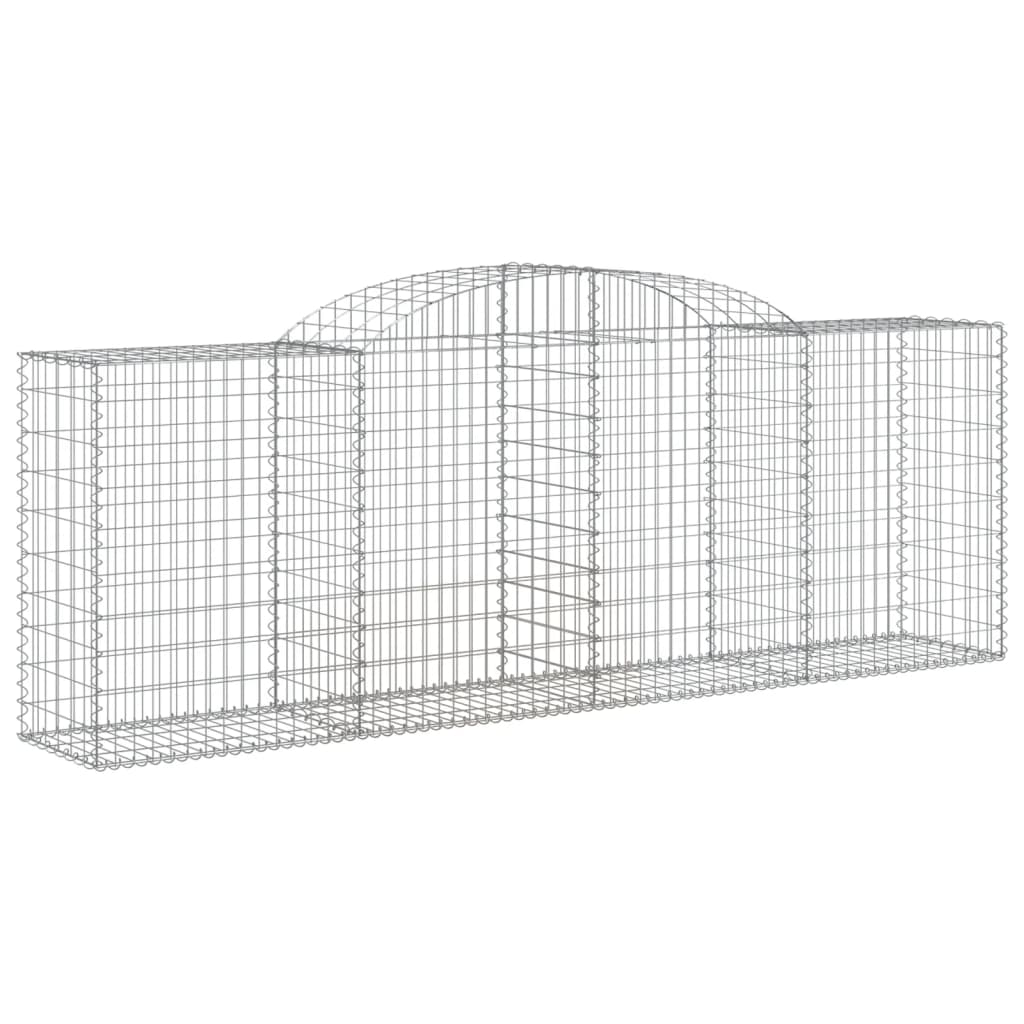 vidaXL Arched Gabion Baskets 10 pcs 300x50x100/120 cm Galvanised Iron