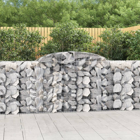 vidaXL Arched Gabion Baskets 10 pcs 300x50x100/120 cm Galvanised Iron