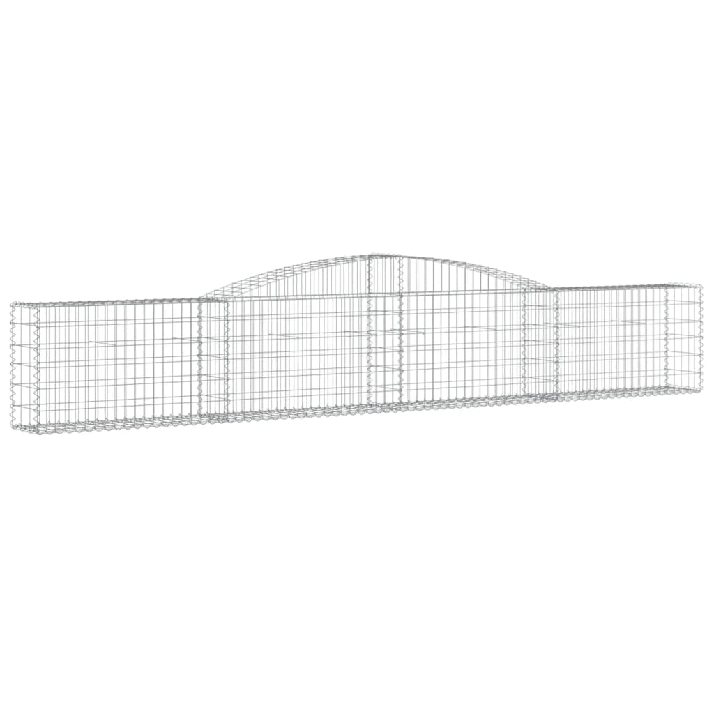 vidaXL Arched Gabion Baskets 20 pcs 400x30x60/80 cm Galvanised Iron