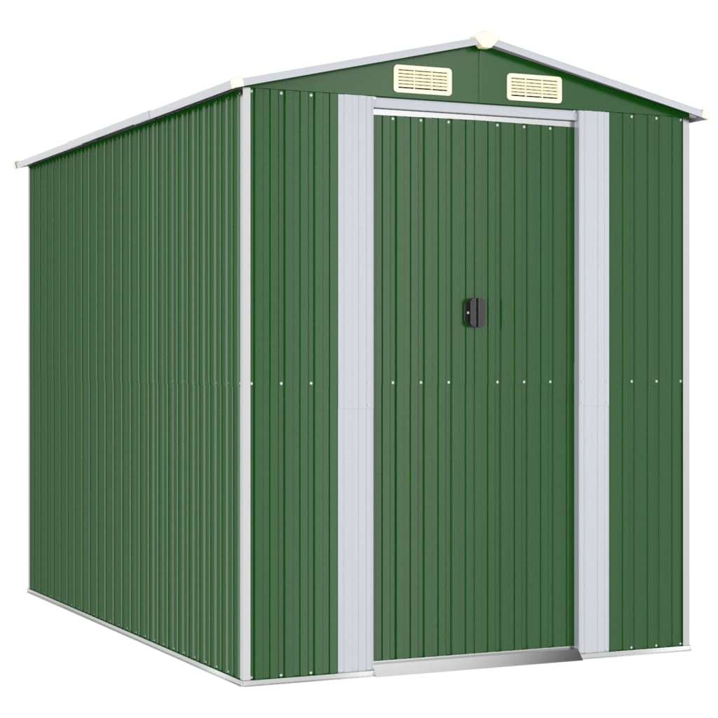 vidaXL Garden Shed Green 192x274x223 cm Galvanised Steel