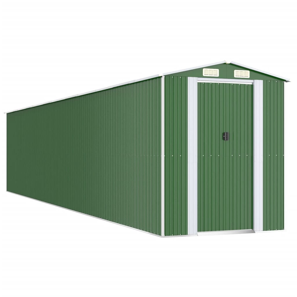 vidaXL Garden Shed Green 192x1021x223 cm Galvanised Steel
