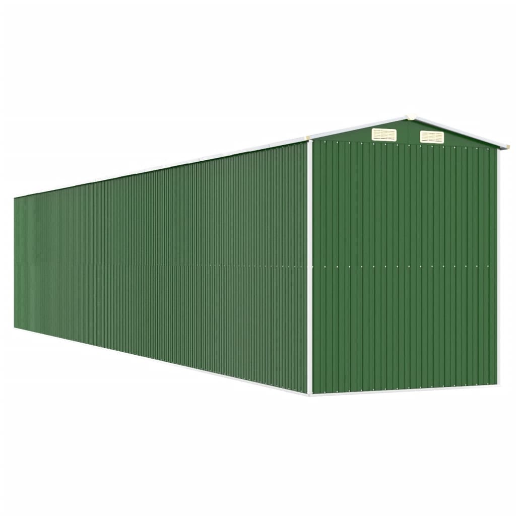 vidaXL Garden Shed Green 192x1021x223 cm Galvanised Steel