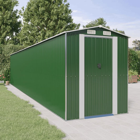 vidaXL Garden Shed Green 192x1021x223 cm Galvanised Steel