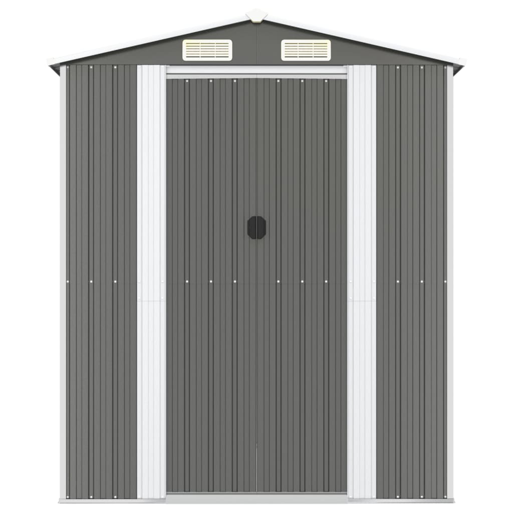 vidaXL Garden Shed Light Grey 192x523x223 cm Galvanised Steel